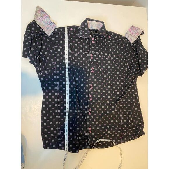 H20 Casual Button Down Shirt Contrast Cuffs Blue Purple - XXL - Picture 8 of 9